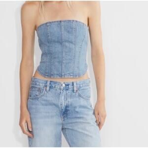 Aritzia Denim Forum ’90s Debbie Denim Bustier Top 7 Yrs Bleu Taboo – Size XL